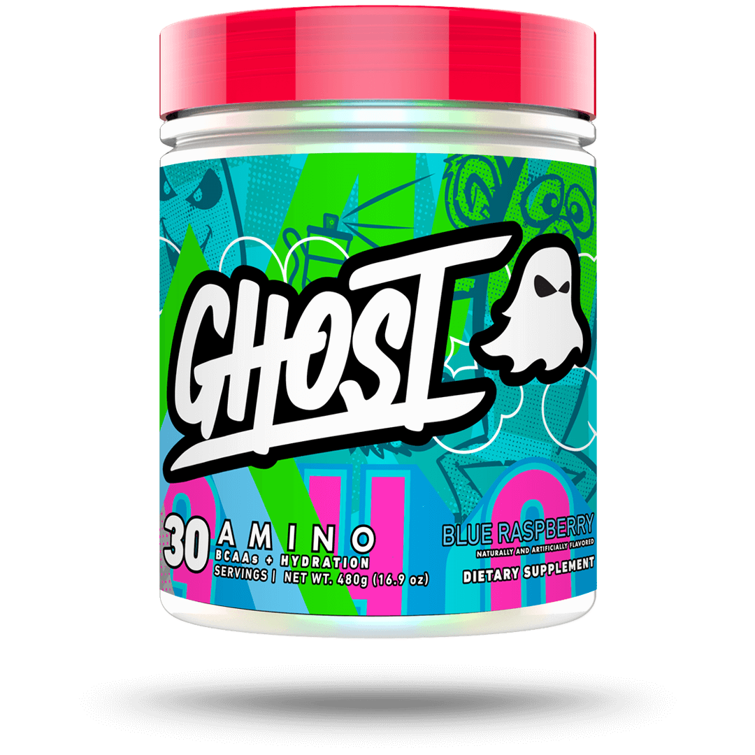 GHOST AMINO Blue raspberry 30 servings with Essential Amino Acids, Hydration and Cognitive ingredients