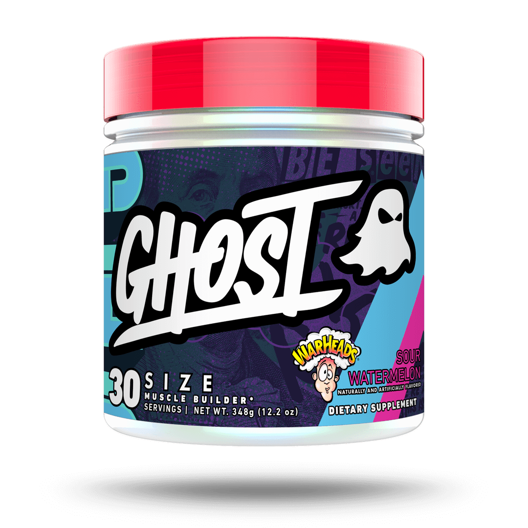 GHOST SIZE X WARHEADS Sour Watermelon Creatine and Muscle Builder 30 servings