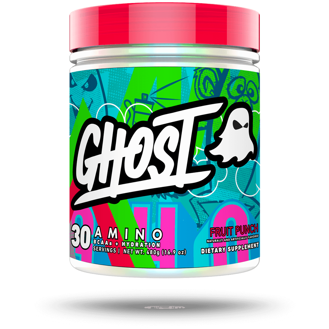 GHOST AMINO Fruit punch 30 servings with Essential Amino Acids, Hydration and Cognitive ingredients