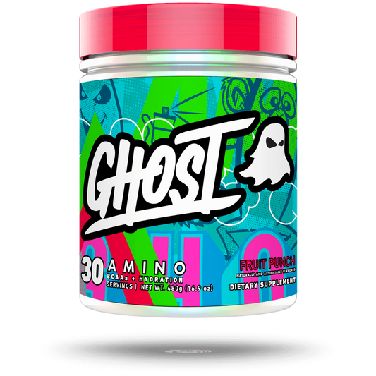 GHOST AMINO Fruit punch 30 servings with Essential Amino Acids, Hydration and Cognitive ingredients