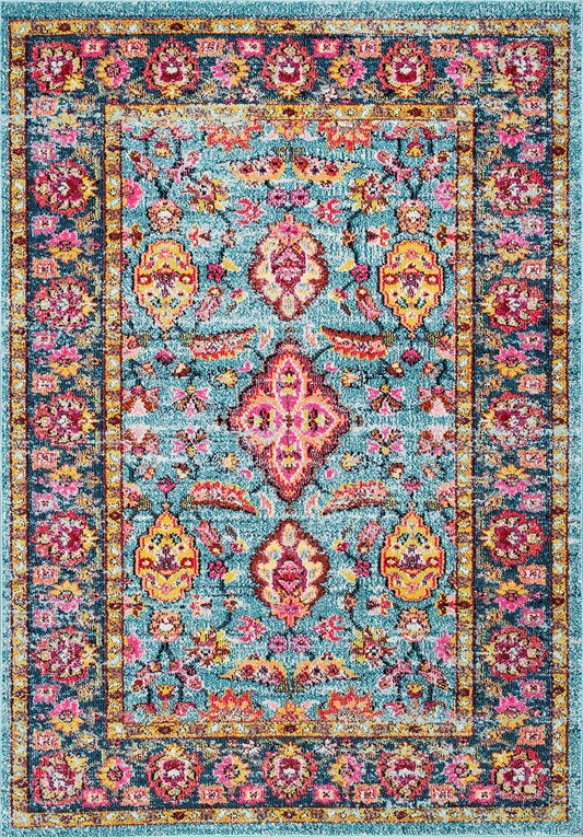 Nuloom Rugs - Floral Persian Lavenia  - Aqua