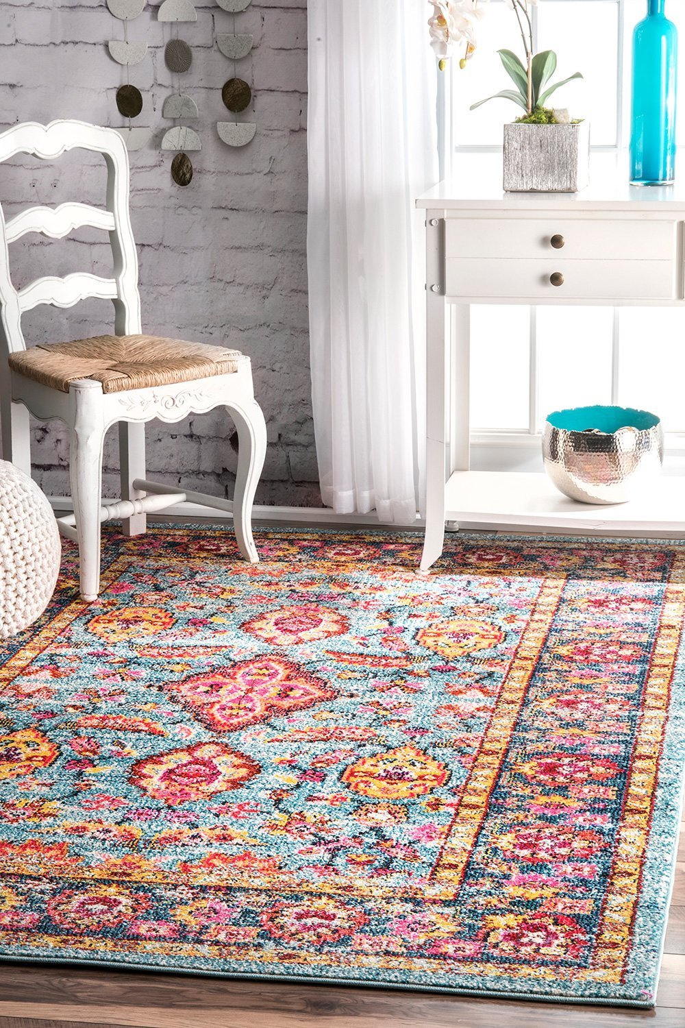 Nuloom Rugs - Floral Persian Lavenia  - Aqua