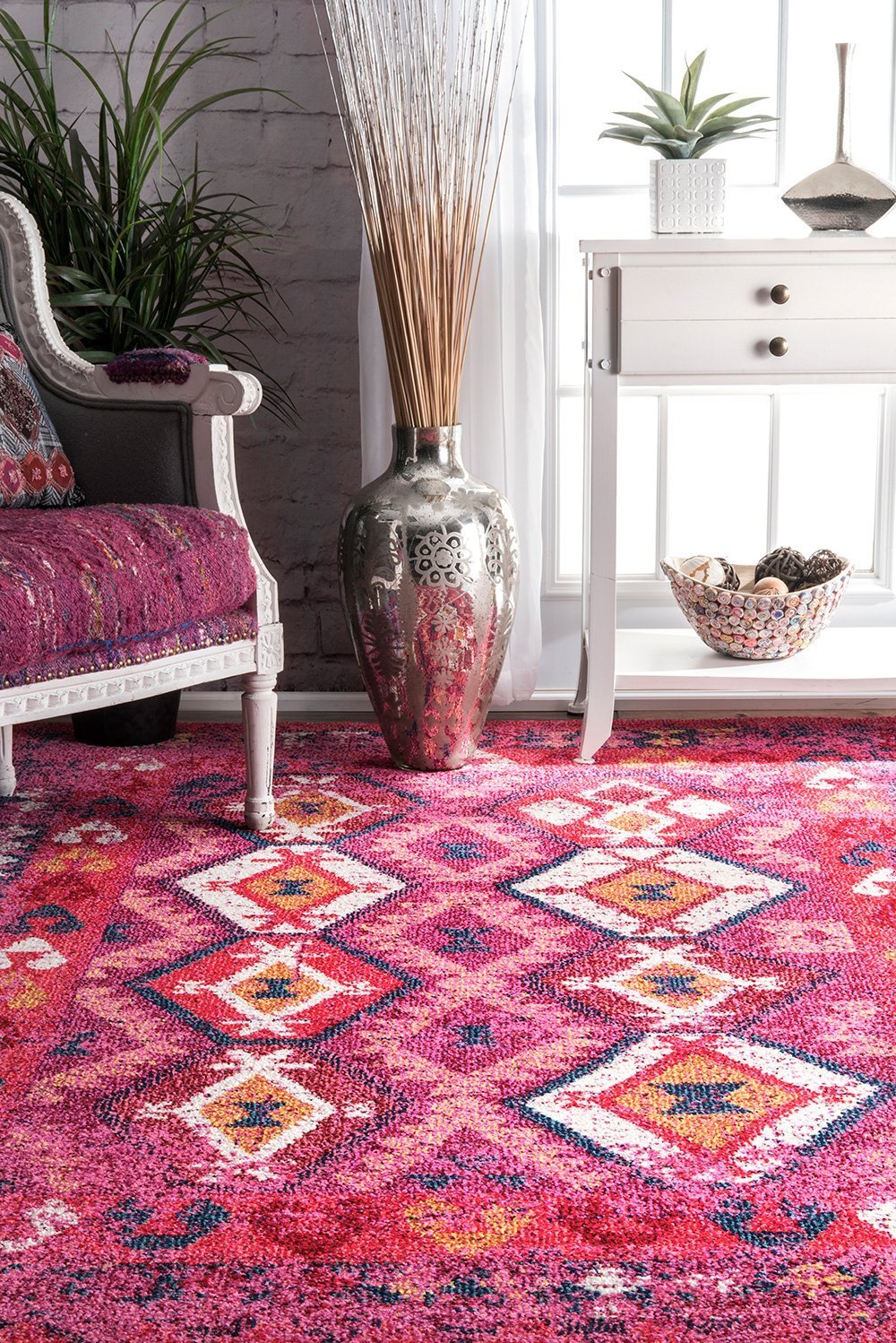 Nuloom Rugs - Tribal Mayola  - Pink