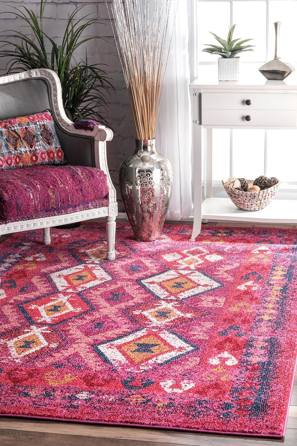 Nuloom Rugs - Tribal Mayola  - Pink