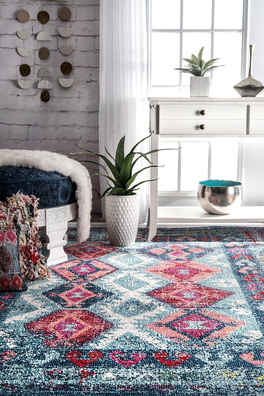 Nuloom Rugs - Tribal Mayola  - Aqua