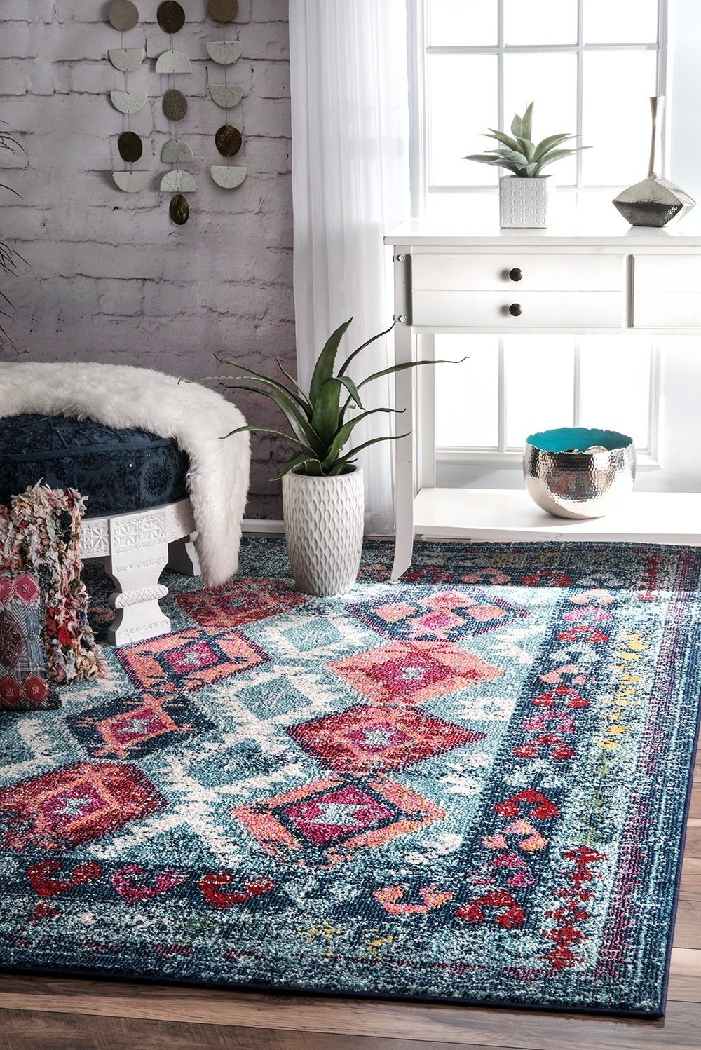 Nuloom Rugs - Tribal Mayola  - Aqua