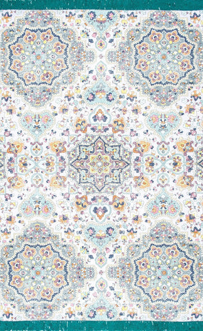 nuLOOM Rugs - Flatweave Cotton Lina Mosaic Tassel - Lilac