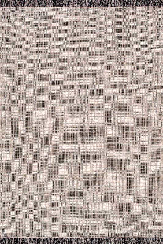 Nuloom Rugs - Flatweave Tassel Cotton Solid Elke  - Beige