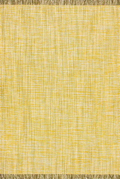 Nuloom Rugs - Flatweave Tassel Cotton Solid Elke  - Yellow