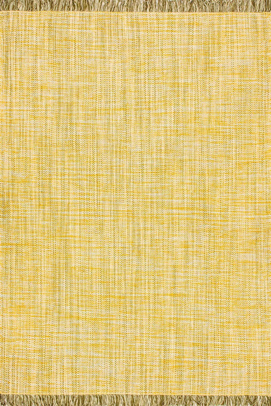 Nuloom Rugs - Flatweave Tassel Cotton Solid Elke  - Yellow