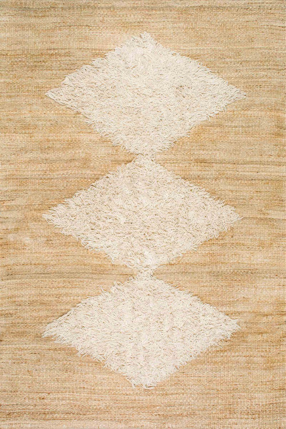 Nuloom Rugs - Flatweave Melida Diamond Jute - Bleached