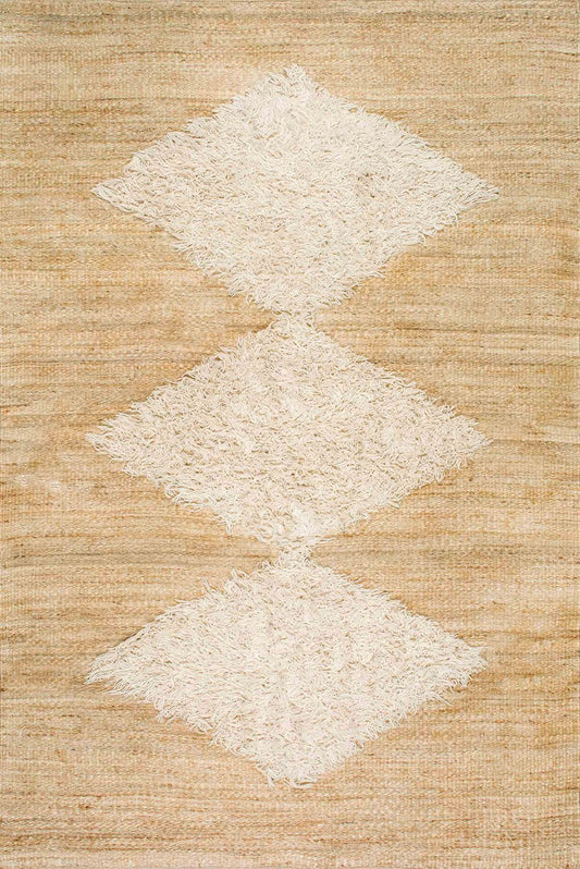 Nuloom Rugs - Flatweave Melida Diamond Jute - Bleached