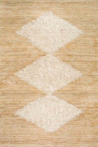 nuLOOM Rugs - Flatweave Melida Diamond Jute - Bleached
