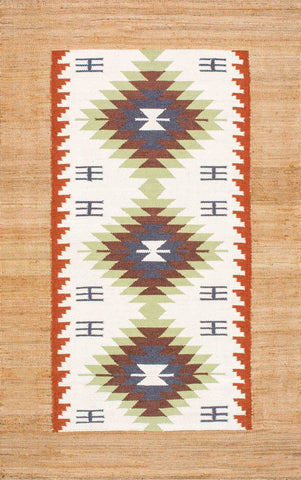 nuLOOM Rugs - Flatweave Kenda Tribal Jute - Multi