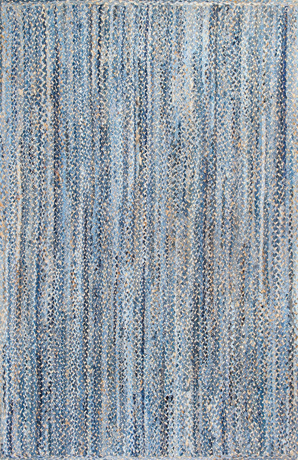 Nuloom Rugs - Hand Braided Otelia Denim And Jute - Blue