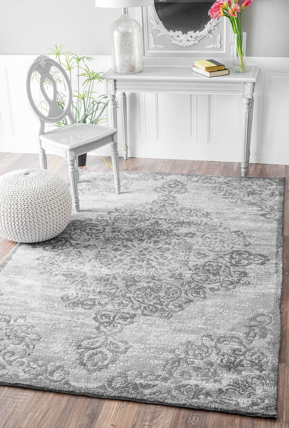 Nuloom Rugs - Floral Alcala - Grey