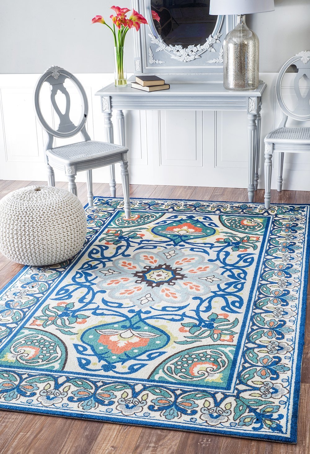 Nuloom Rugs - Floral Leda - Blue