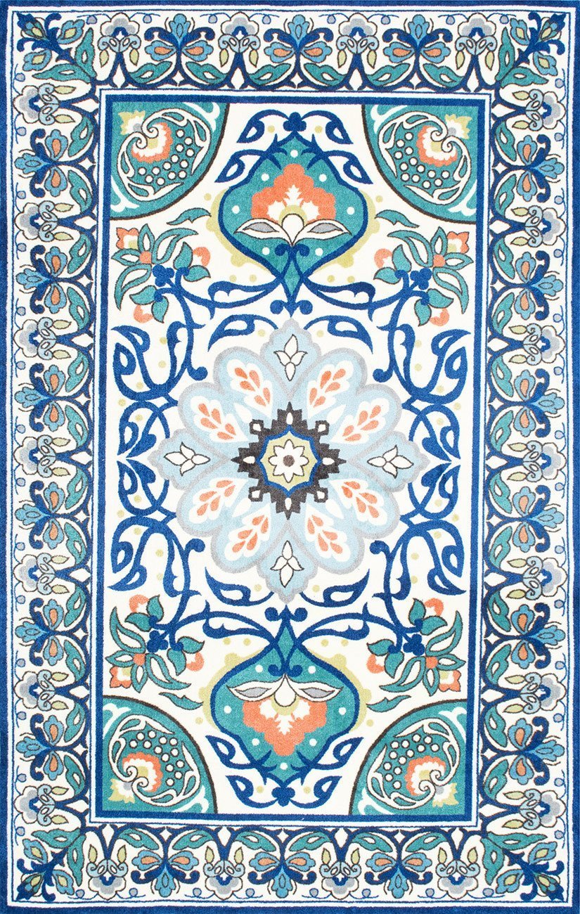 nuLOOM Tapis - Floral Leda - Bleu