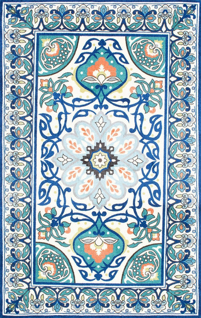 nuLOOM Rugs - Floral Leda - Blue