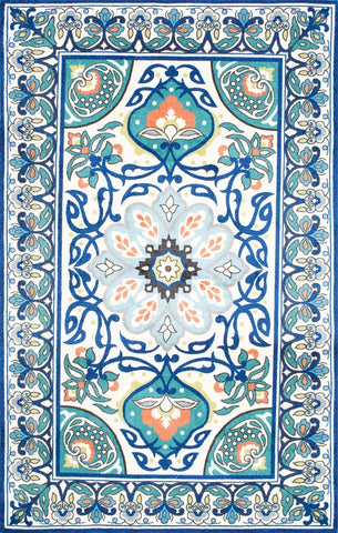 nuLOOM Rugs - Floral Leda - Blue