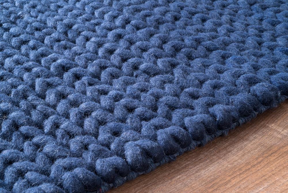 Nuloom Rugs - Hand Woven Chunky Woolen Cable Rug - Navy