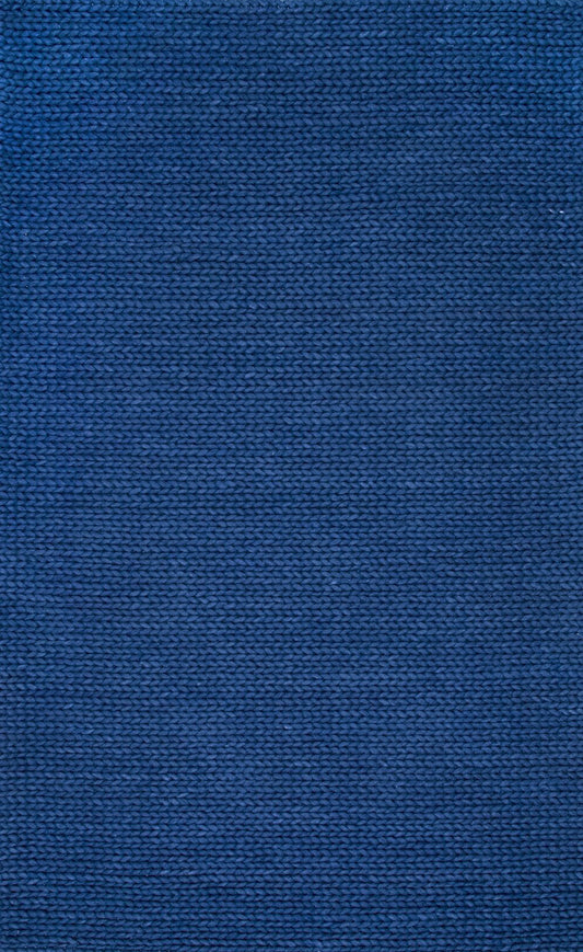 Nuloom Rugs - Hand Woven Chunky Woolen Cable Rug - Navy