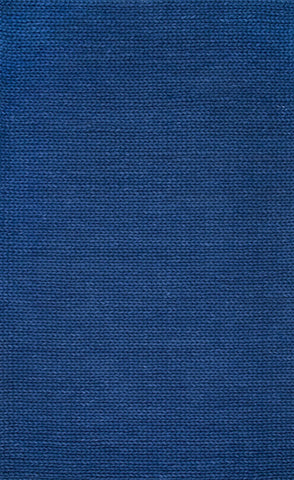 nuLOOM Rugs - Hand Woven Chunky Woolen Cable Rug - Navy