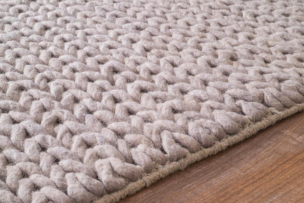 Nuloom Rugs - Hand Woven Chunky Woolen Cable Rug - Light Grey