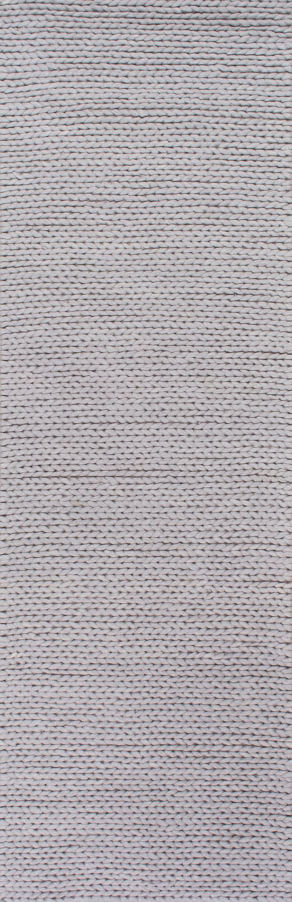 Nuloom Rugs - Hand Woven Chunky Woolen Cable Rug - Light Grey