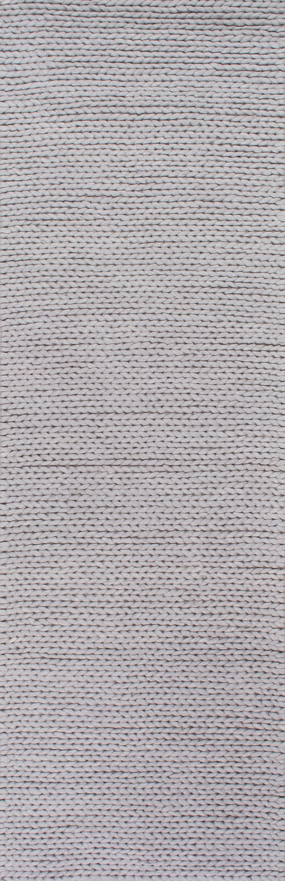 Nuloom Rugs - Hand Woven Chunky Woolen Cable Rug - Light Grey