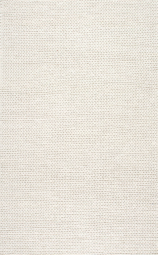 Nuloom Rugs - Hand Woven Chunky Woolen Cable Rug - Off White