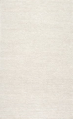nuLOOM Rugs - Hand Woven Chunky Woolen Cable Rug - Off White