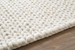 nuLOOM Rugs - Hand Woven Chunky Woolen Cable Rug - White