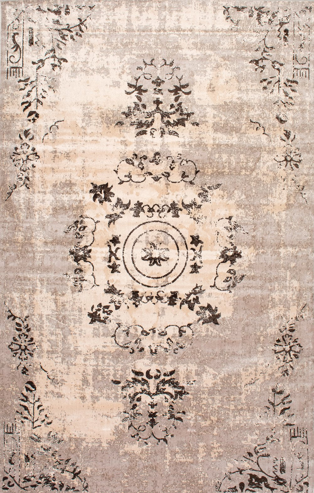 Nuloom Rugs - Vintage Viscose Emmer Area Rug - Ivory