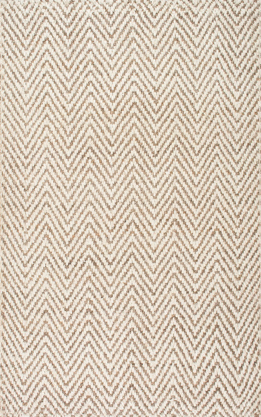 Nuloom Rugs - Vania Chevron Jute - Ivory