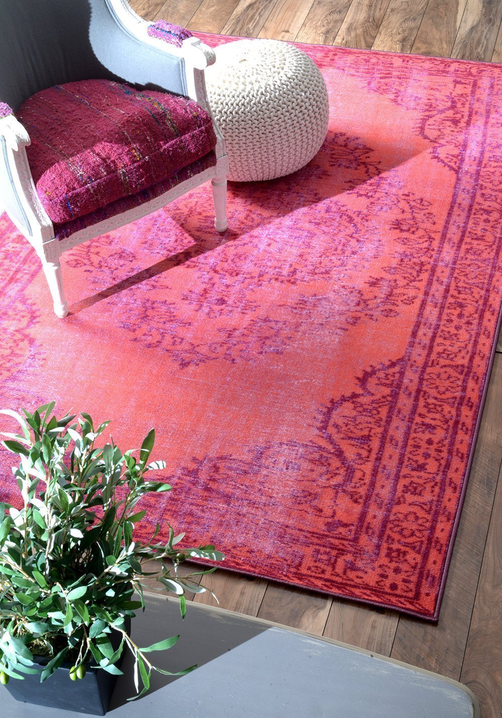 Nuloom Rugs - Machine Made Vintage Inspired Overdyed Rug - Pink