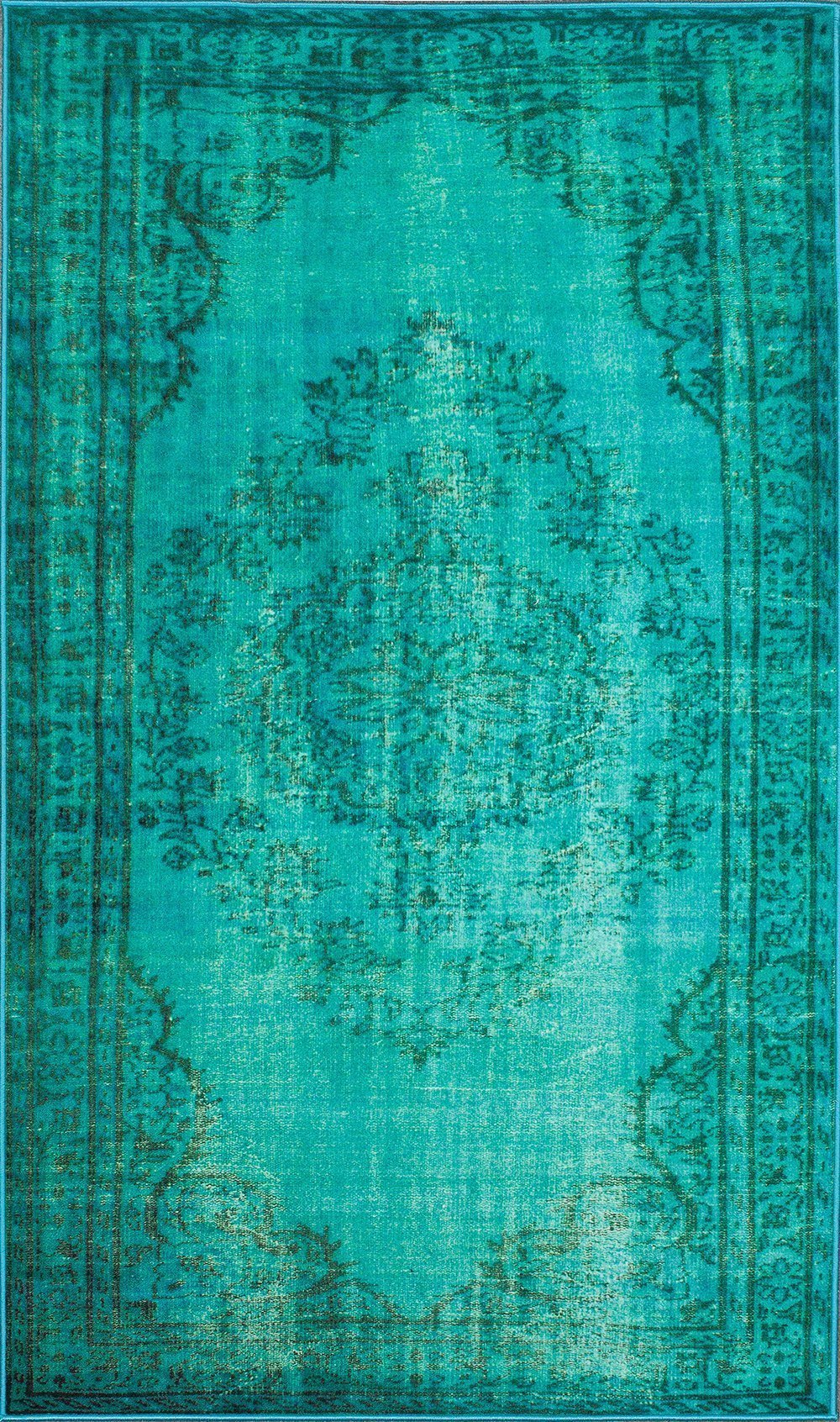 Nuloom Rugs - Machine Made Vintage Inspired Overdyed Rug - Turquoise