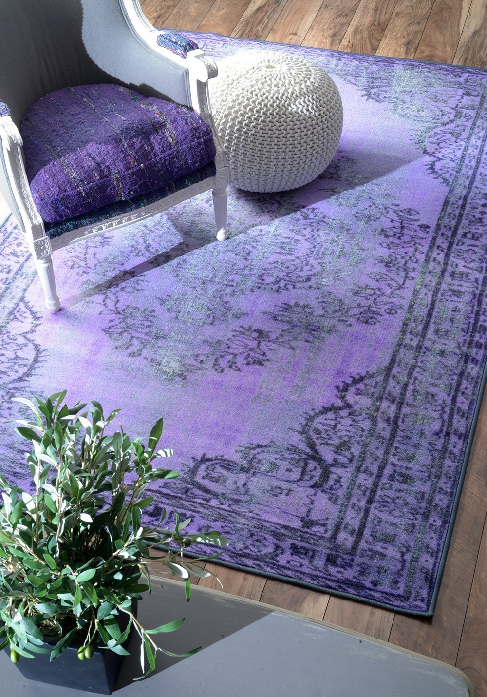 Nuloom Rugs - Machine Made Vintage Inspired Overdyed Rug - Purple