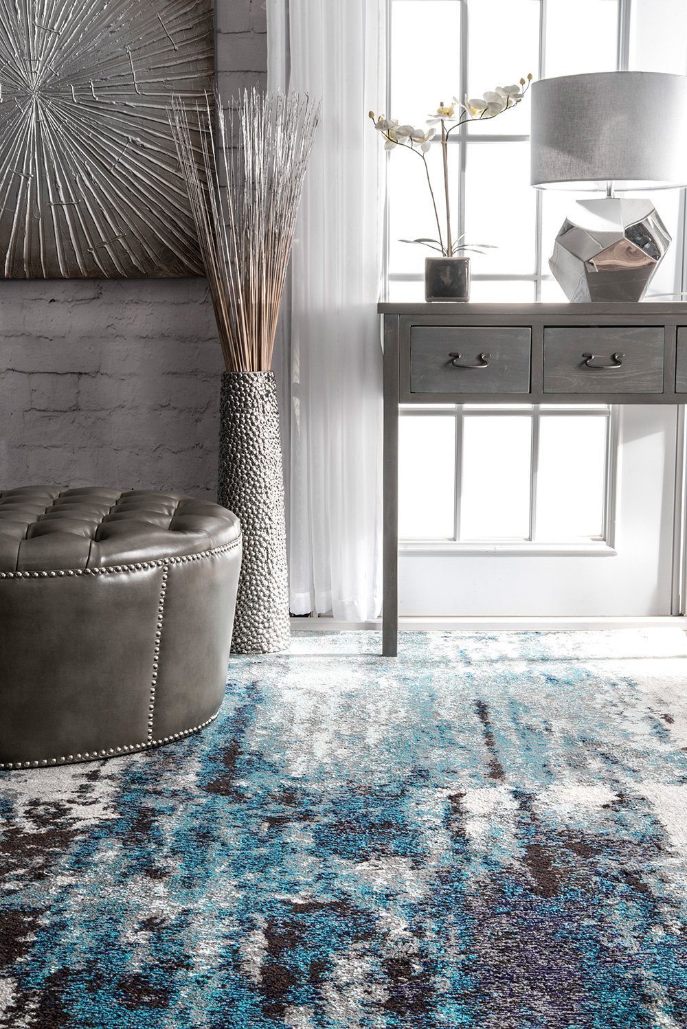 Nuloom Rugs - Abstract Haydee  - Blue