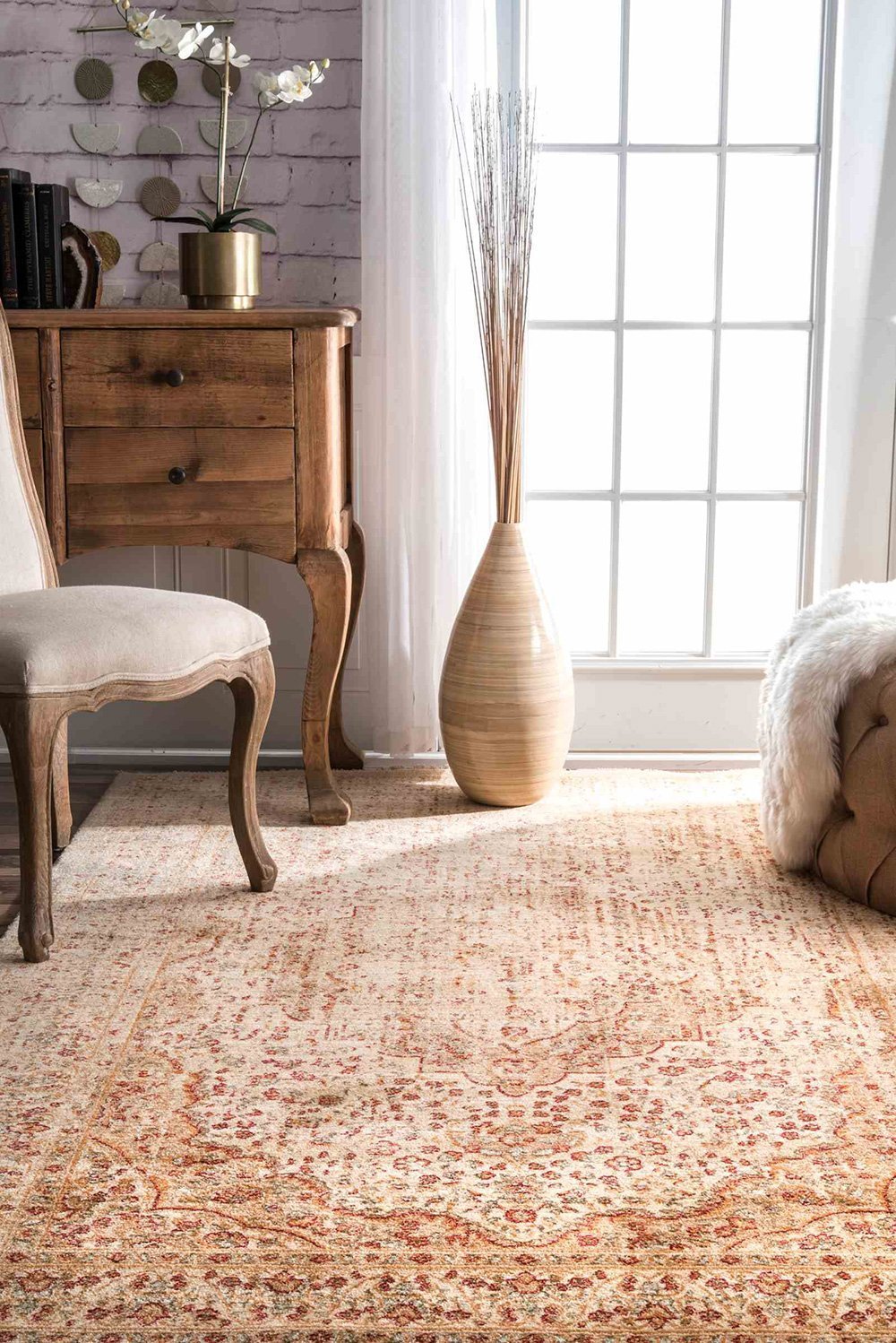 Nuloom Rugs - Persian Distressed Roxana  - Red