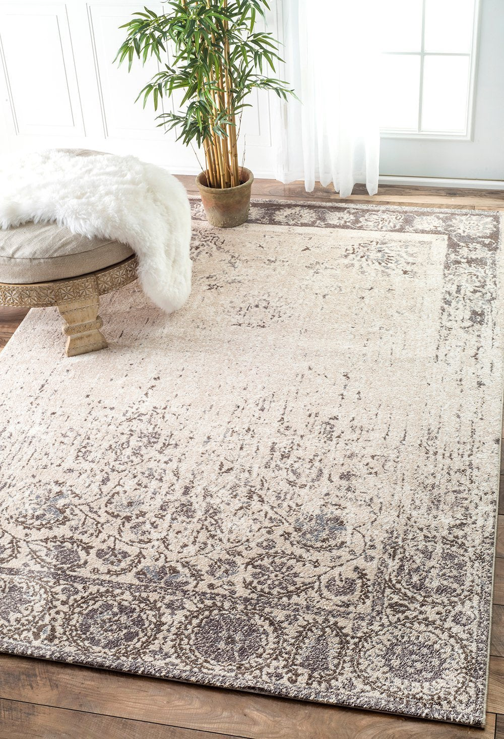 Nuloom Rugs - Distressed Hannelore Medallions - Beige