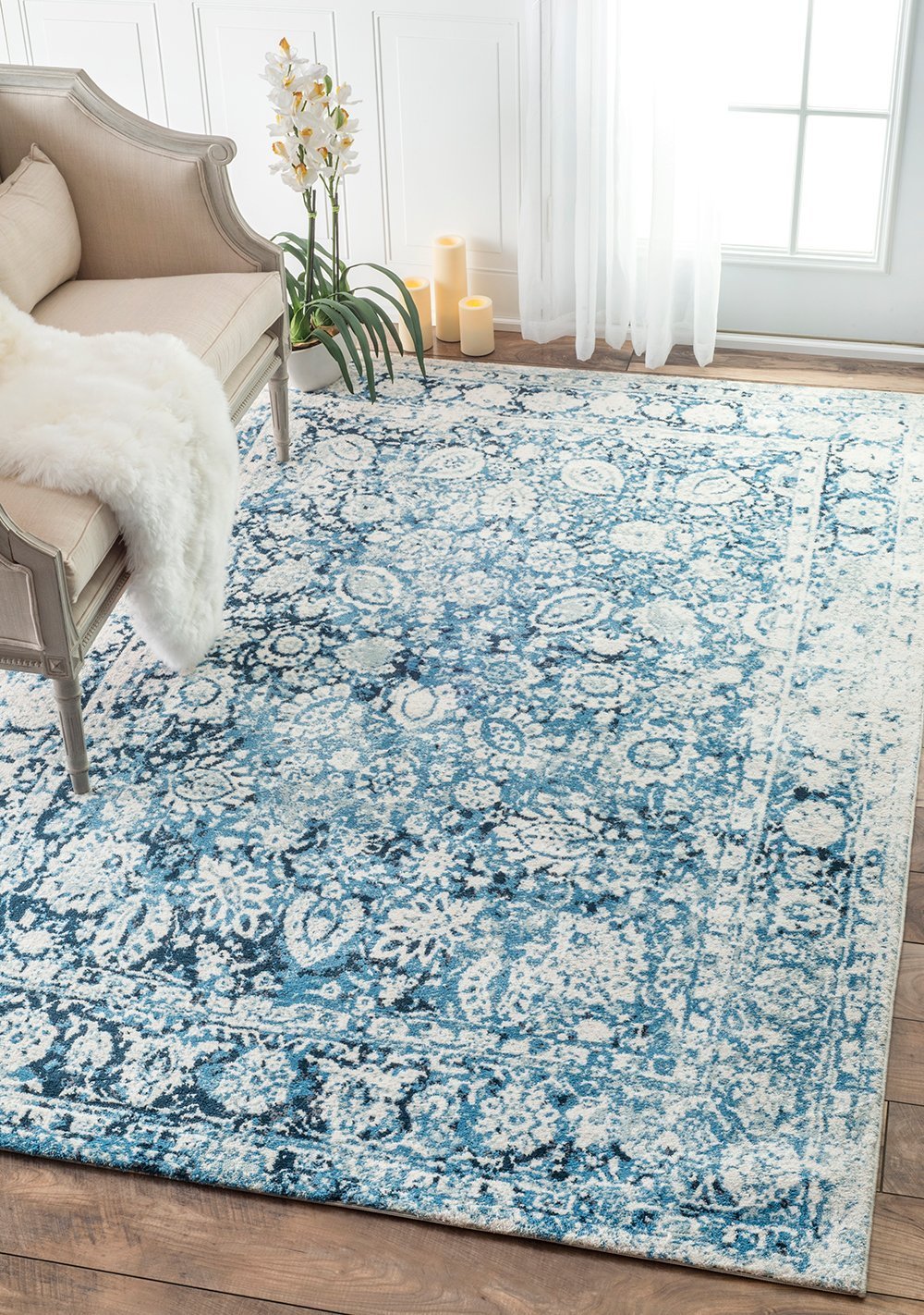 Nuloom Rugs - Vintage Floral Boisvert - Blue