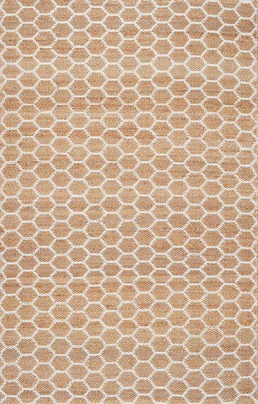 Nuloom Rugs - Hand Woven Reversible Honeycomb Alisha Jute - Natural