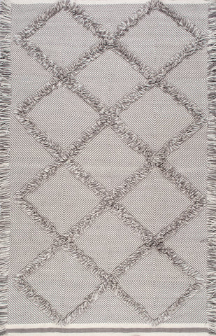nuLOOM Rugs - Devon Diamond Trellis Tassel Shag - Grey
