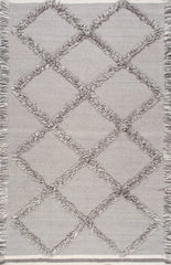 nuLOOM Rugs - Devon Diamond Trellis Tassel Shag - Grey