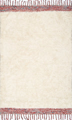 nuLOOM Rugs - Hand Tufted Solid Tassel Lane Shag - Cream