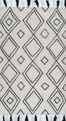 nuLOOM Rugs - Lisha Moroccan Diamond Tassel - Ivory