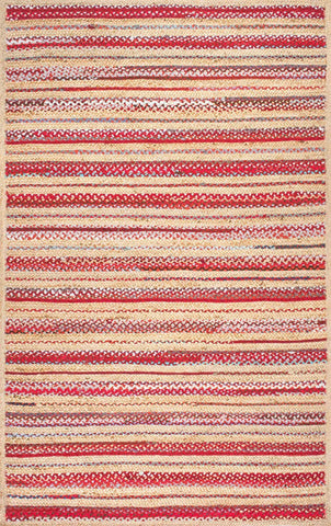 nuLOOM Rugs - Taina Braided Stripes - Red