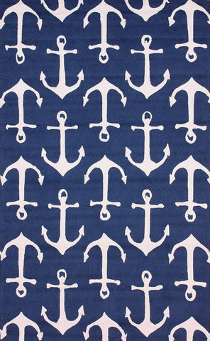 nuLOOM Rugs - Hand Hooked Despina Indoor- Outdoor Area Rug - Navy
