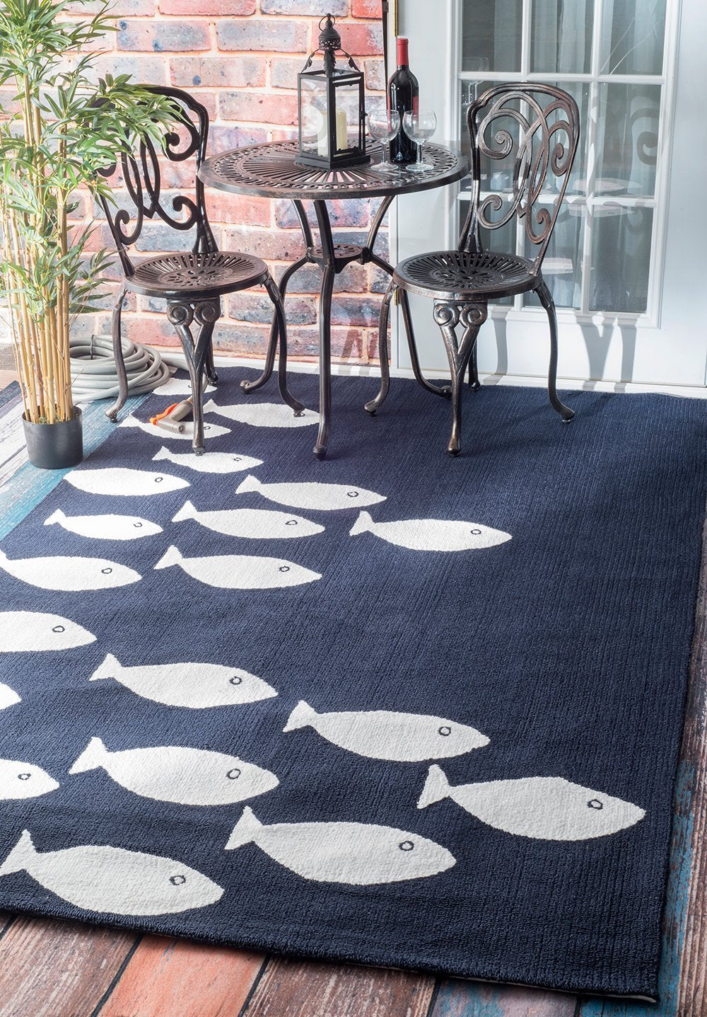 Nuloom Rugs - Hand Hooked Vivienne Indoor/ Outdoor Area Rug - Navy